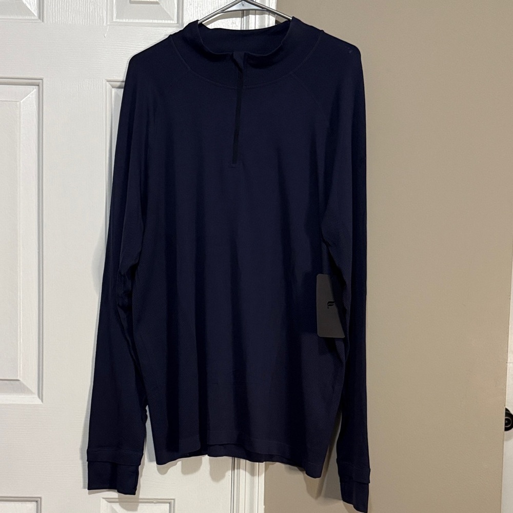Fabletics Dark Blue Long Sleeve 1/4 Zip NWT Size XL